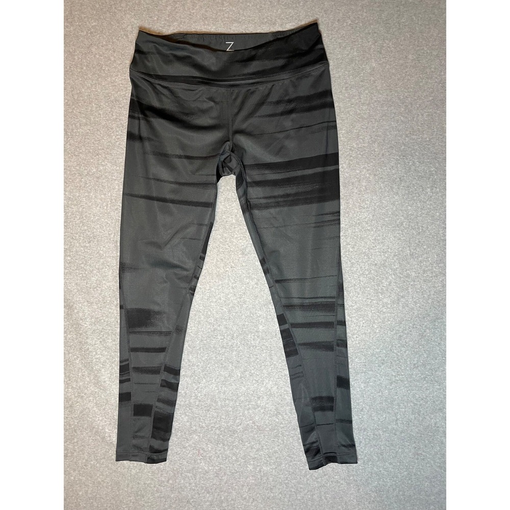 Z by Zella Leggings Womens Large Athleisure Gray Abstract Stripe Yoga Gym